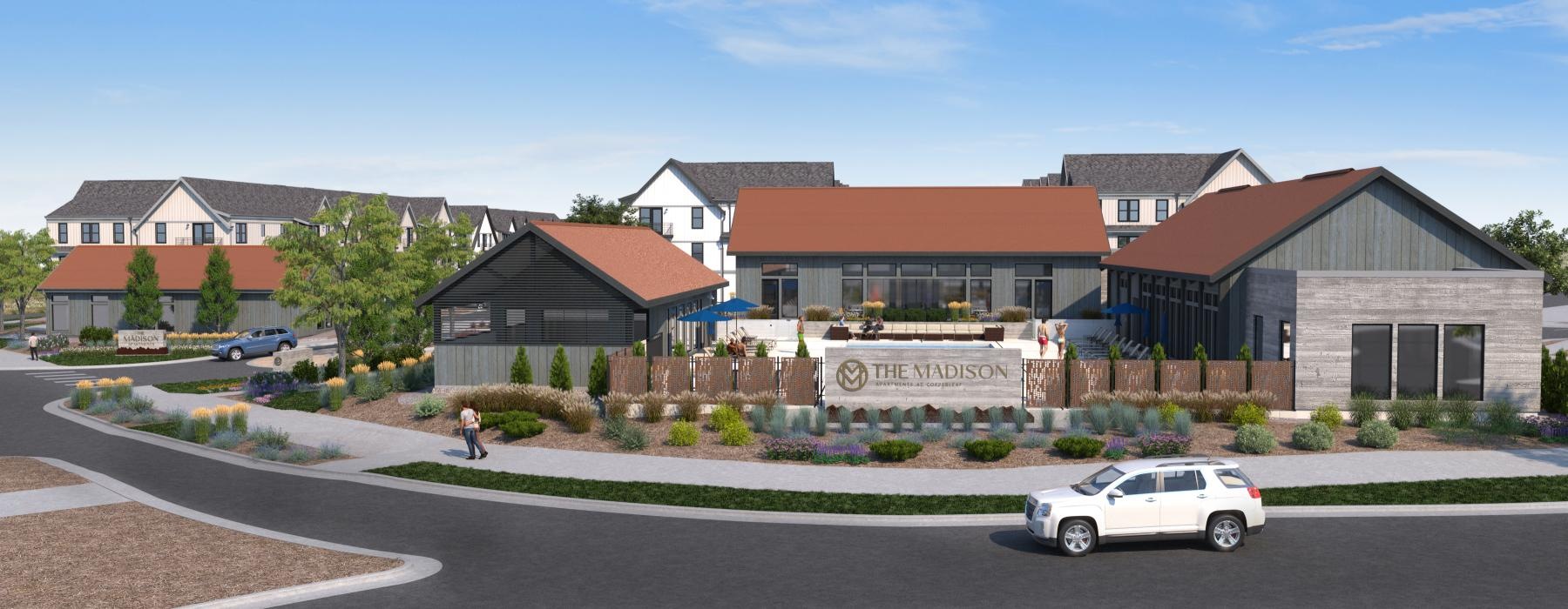 Rendering of The Madison at Copperleaf's community clubhouse